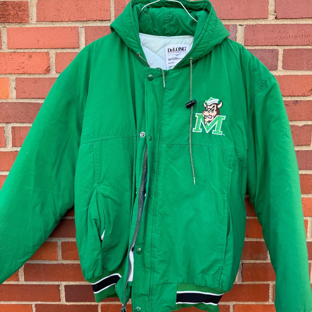 Delong Marshall University Thundering Herd Marco Vintage 1980s Insulated Coat- M